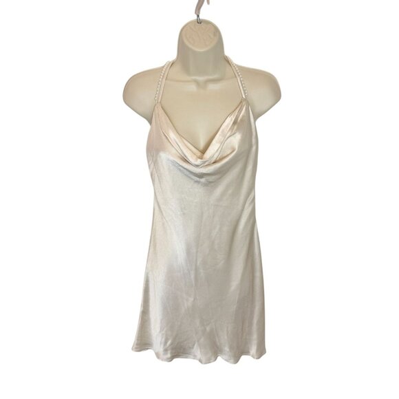 Lovers and Friends Boa Mini Dress Ivory with Pearl Straps NWT - Size S - Picture 4 of 12